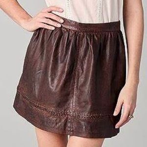 Candela 100% Lamb Leather mini skirt, circle skirt fully lined soft leather sz L